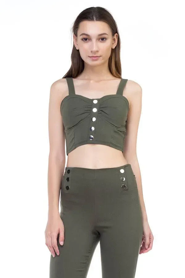 Sweetheart Button Down Crop Top | Mixtshop LLC Main image