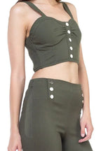 Sweetheart Button Down Crop Top | Mixtshop LLC