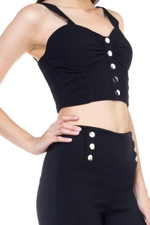 Sweetheart Button Down Crop Top | Mixtshop LLC