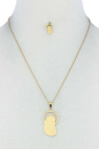 Fashion Stylish Mary Pendant Necklace And Earring Set | Mixtshop LLC