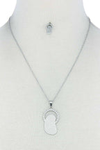 Fashion Stylish Mary Pendant Necklace And Earring Set | Mixtshop LLC