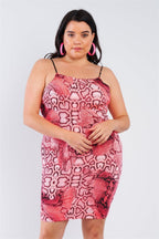 Plus Size Snake Print Open Back Mini Dress | Mixtshop LLC