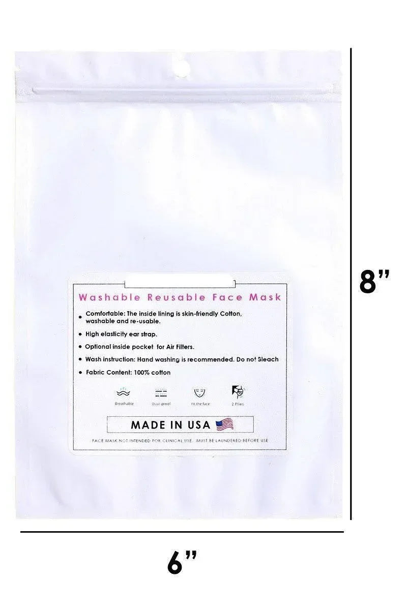 Made In Usa Unisex Fashionable, Reusable Washable, Cool Breathable Fabric Face Mask | Mixtshop LLC