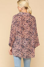 Animal Print Button Down Lapel Collar Shirt With Chest Pocket | Mixtshop LLC