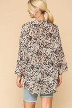 Animal Print Button Down Lapel Collar Shirt With Chest Pocket | Mixtshop LLC