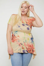 Multi-colored Watercolor Flower Print Tunic | Mixtshop LLC