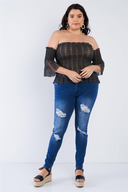 Off The Shoulder Plus Size Top | Mixtshop LLC