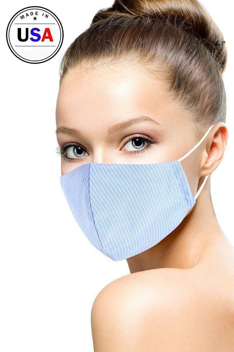 Cotton Stripe 3d Reusable Face Mask | Mixtshop LLC Main image