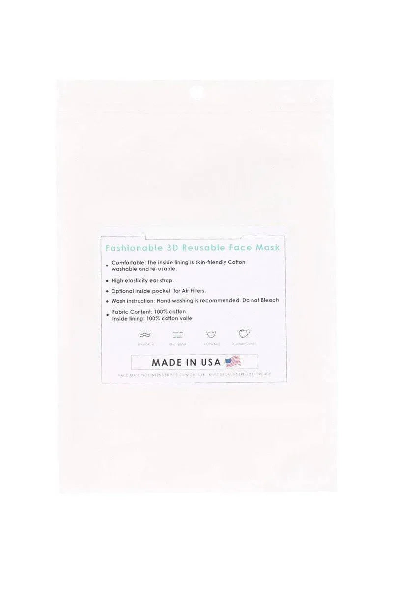 Cotton Stripe 3d Reusable Face Mask | Mixtshop LLC