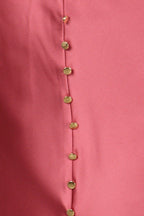 Solid High-waist Skirt With Button Trim And Side Slit | Mixtshop LLC