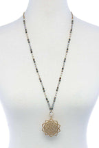 Stylish Sun Flower Pendant Beaded Necklace | Mixtshop LLC