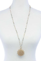 Stylish Sun Flower Pendant Beaded Necklace | Mixtshop LLC