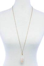 Fashion Oval Stone Pendant Long Necklace | Mixtshop LLC