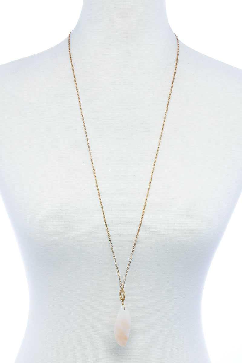 Fashion Oval Stone Pendant Long Necklace | Mixtshop LLC