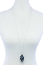 Fashion Oval Stone Pendant Long Necklace | Mixtshop LLC