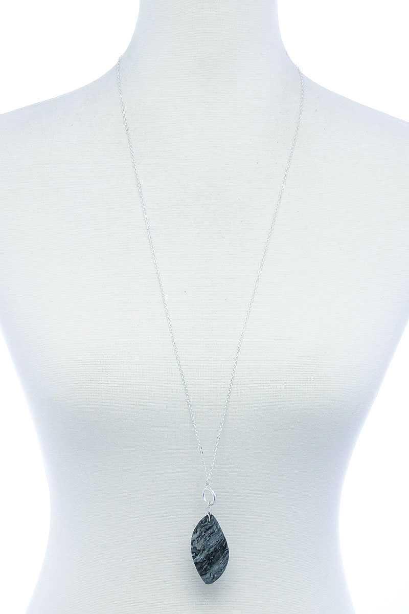 Fashion Oval Stone Pendant Long Necklace | Mixtshop LLC