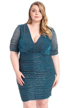 Ribbed Shimmer Shirring Mini Dress | Mixtshop LLC
