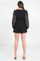 V Neckline Solid Romper | Mixtshop LLC