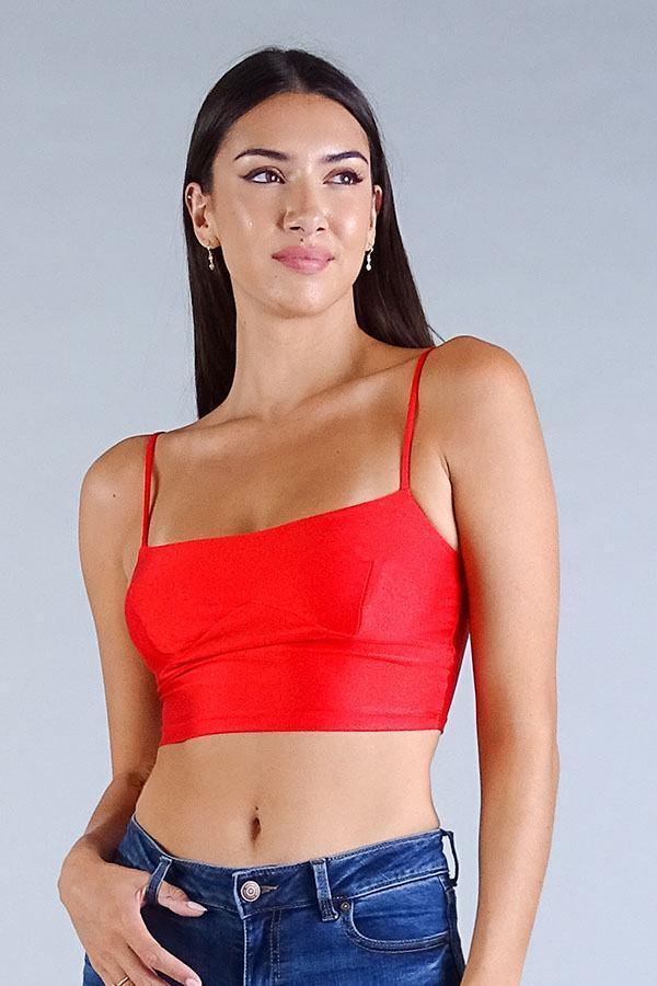 Sexy Spaghetti Strap Darted Under Bust Crop Top | Mixtshop LLC Main image