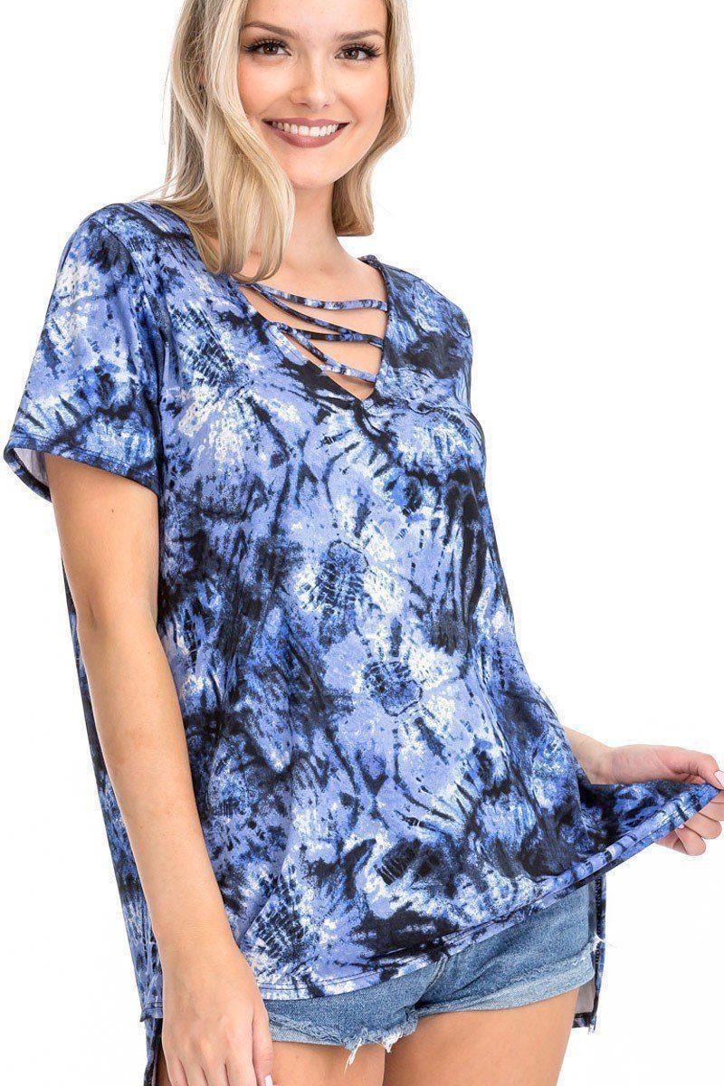 Tie Dye Print Short Sleeve Top Secondary image