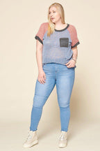 Color-blocked Sweater Knit Top | Mixtshop LLC