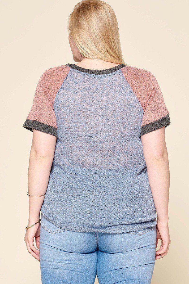 Color-blocked Sweater Knit Top | Mixtshop LLC