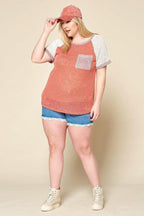 Color-blocked Sweater Knit Top | Mixtshop LLC
