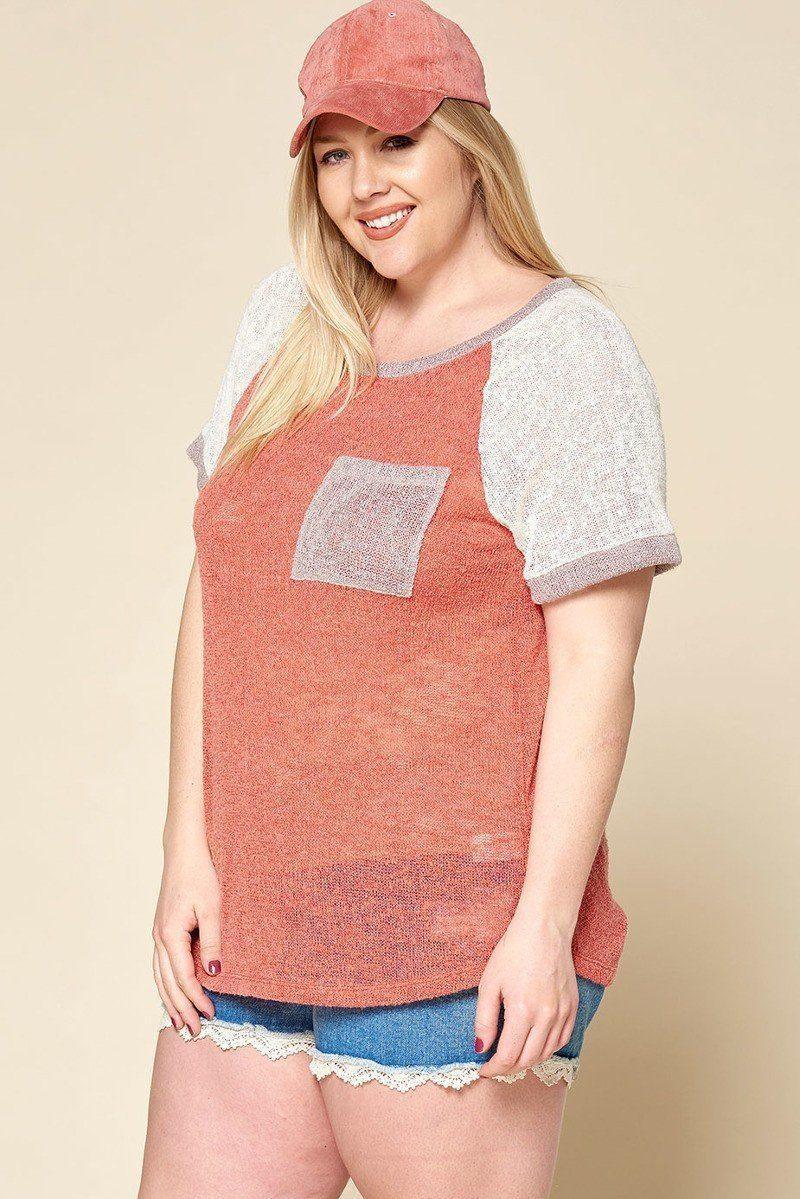 Color-blocked Sweater Knit Top | Mixtshop LLC