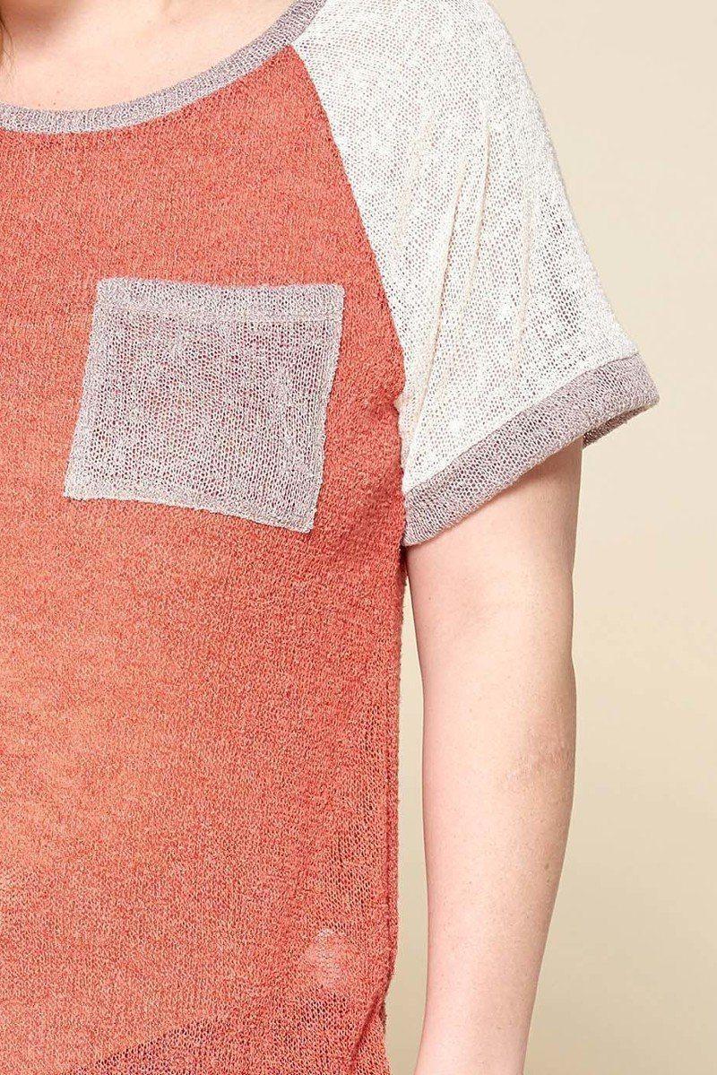 Color-blocked Sweater Knit Top | Mixtshop LLC