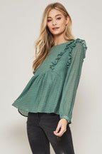 A Semi-sheer Striped Woven Top | Mixtshop LLC
