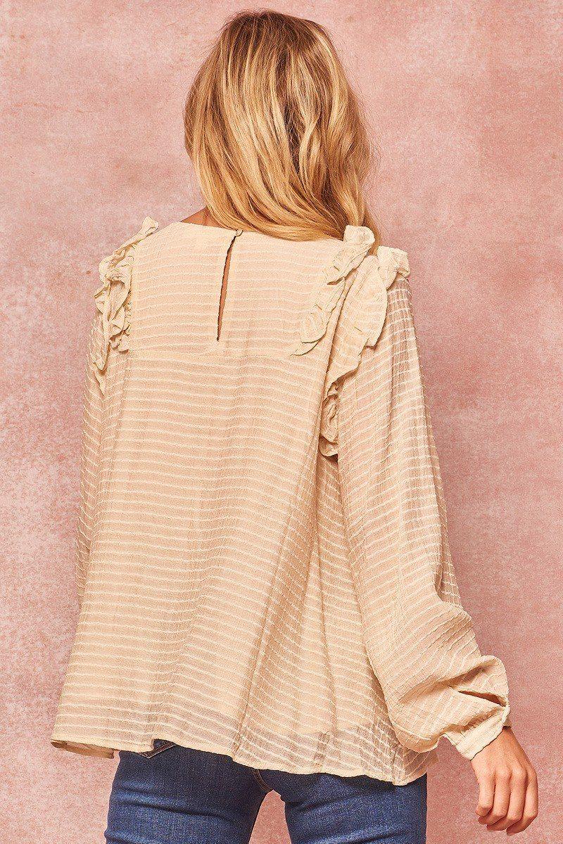 A Semi-sheer Striped Woven Top | Mixtshop LLC