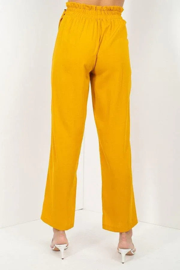 High Waist Paperbag Wide Pants | Mixtshop LLC