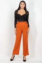 High Waist Paperbag Wide Pants | Mixtshop LLC