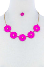 Fashion Cute Multi Tender Flower Necklace And Earring Set | Mixtshop LLC