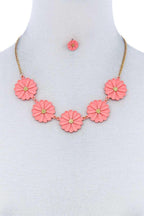 Fashion Cute Multi Tender Flower Necklace And Earring Set | Mixtshop LLC