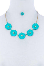 Fashion Cute Multi Tender Flower Necklace And Earring Set | Mixtshop LLC