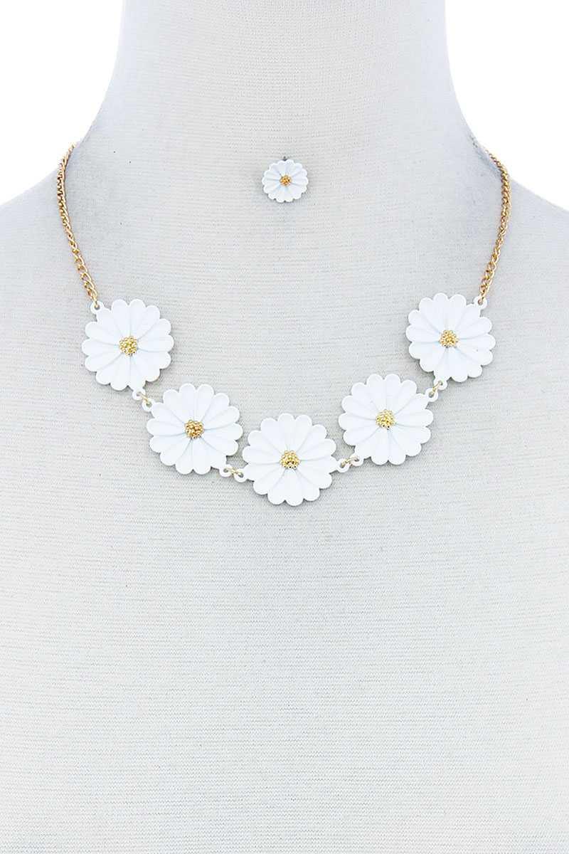 Fashion Cute Multi Tender Flower Necklace And Earring Set | Mixtshop LLC