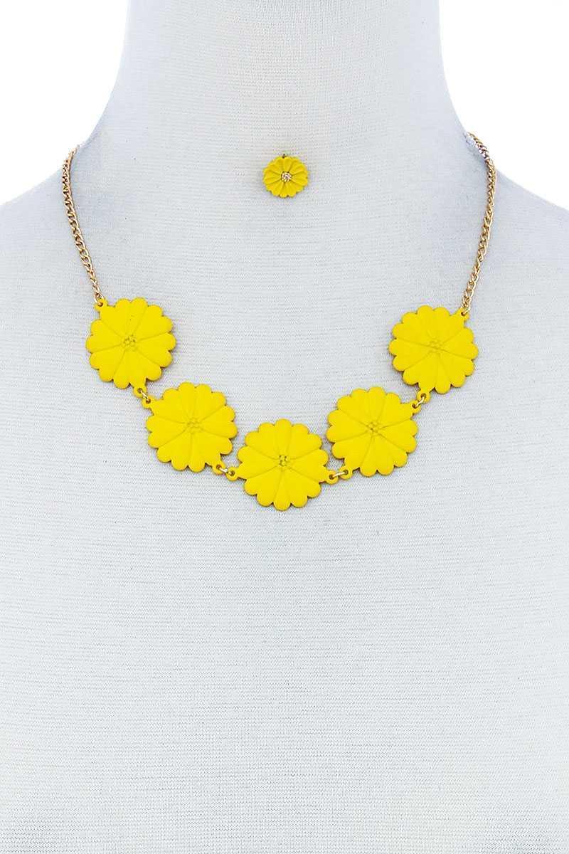 Fashion Cute Multi Tender Flower Necklace And Earring Set | Mixtshop LLC