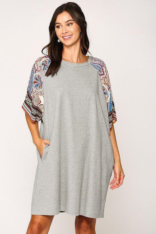 Solid Side Pocket Shift Dress | Mixtshop LLC Main image
