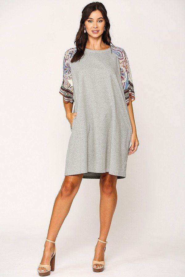 Solid Side Pocket Shift Dress Secondary image
