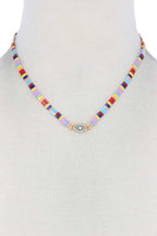 Evil Eye Charm Color Block Necklace | Mixtshop LLC