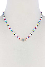 Evil Eye Charm Color Block Necklace | Mixtshop LLC