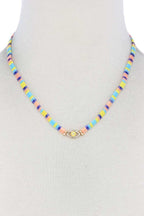 Evil Eye Charm Color Block Necklace | Mixtshop LLC