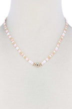 Evil Eye Charm Color Block Necklace | Mixtshop LLC