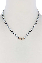 Evil Eye Charm Color Block Necklace | Mixtshop LLC
