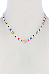 Hamsa Hand Charm Color Block Necklace