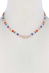 Hamsa Hand Charm Color Block Necklace