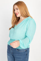 Waist Smoking V Neck Blouse | Mixtshop LLC