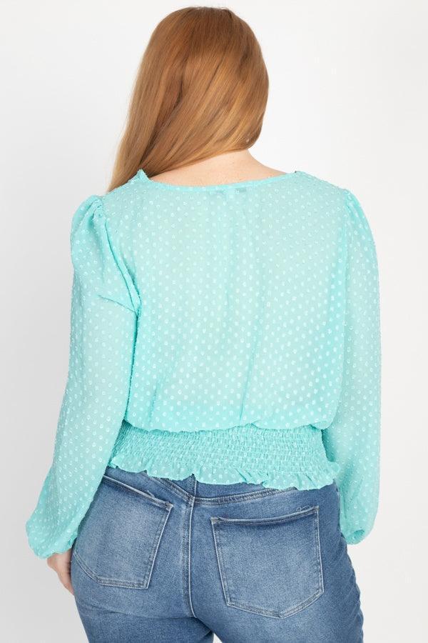 Waist Smoking V Neck Blouse | Mixtshop LLC