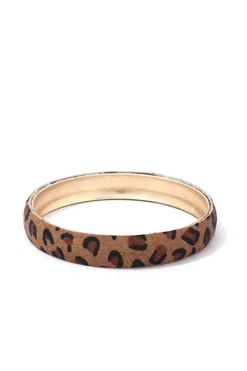 Animal Print Metal Bangle Bracelet | Mixtshop LLC Main image
